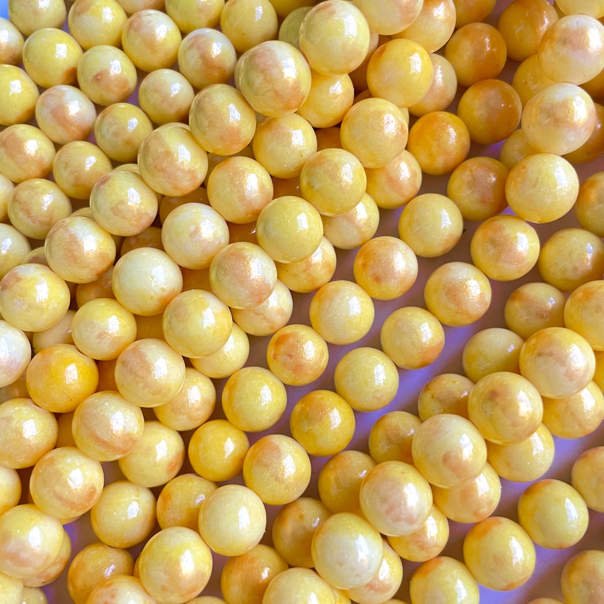 2 Strands/lot 10mm Gold-Plated Mardi Gras Color Yellow Green Purple Jade Round Stone Beads 2 Strands Yellow Stone Beads Mardi Gras New Beads Arrivals Round Jade Beads Charms Beads Beyond