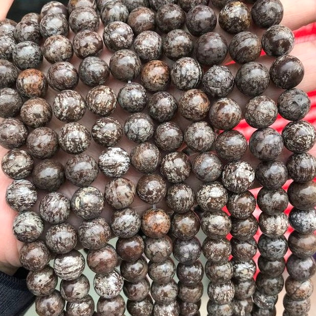 2 Strands/lot 10/12mm Coffee Grey Snowflake Obsidian Stone Round Beads Stone Beads 12mm Stone Beads New Beads Arrivals Other Stone Beads Charms Beads Beyond