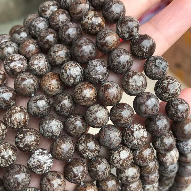 2 Strands/lot 10/12mm Coffee Grey Snowflake Obsidian Stone Round Beads Stone Beads 12mm Stone Beads New Beads Arrivals Other Stone Beads Charms Beads Beyond