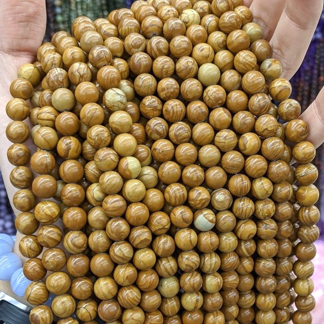 2 Strands/lot 10mm Polished Wood Grain Jasper Stone Round Beads Stone Beads New Beads Arrivals Other Stone Beads Charms Beads Beyond