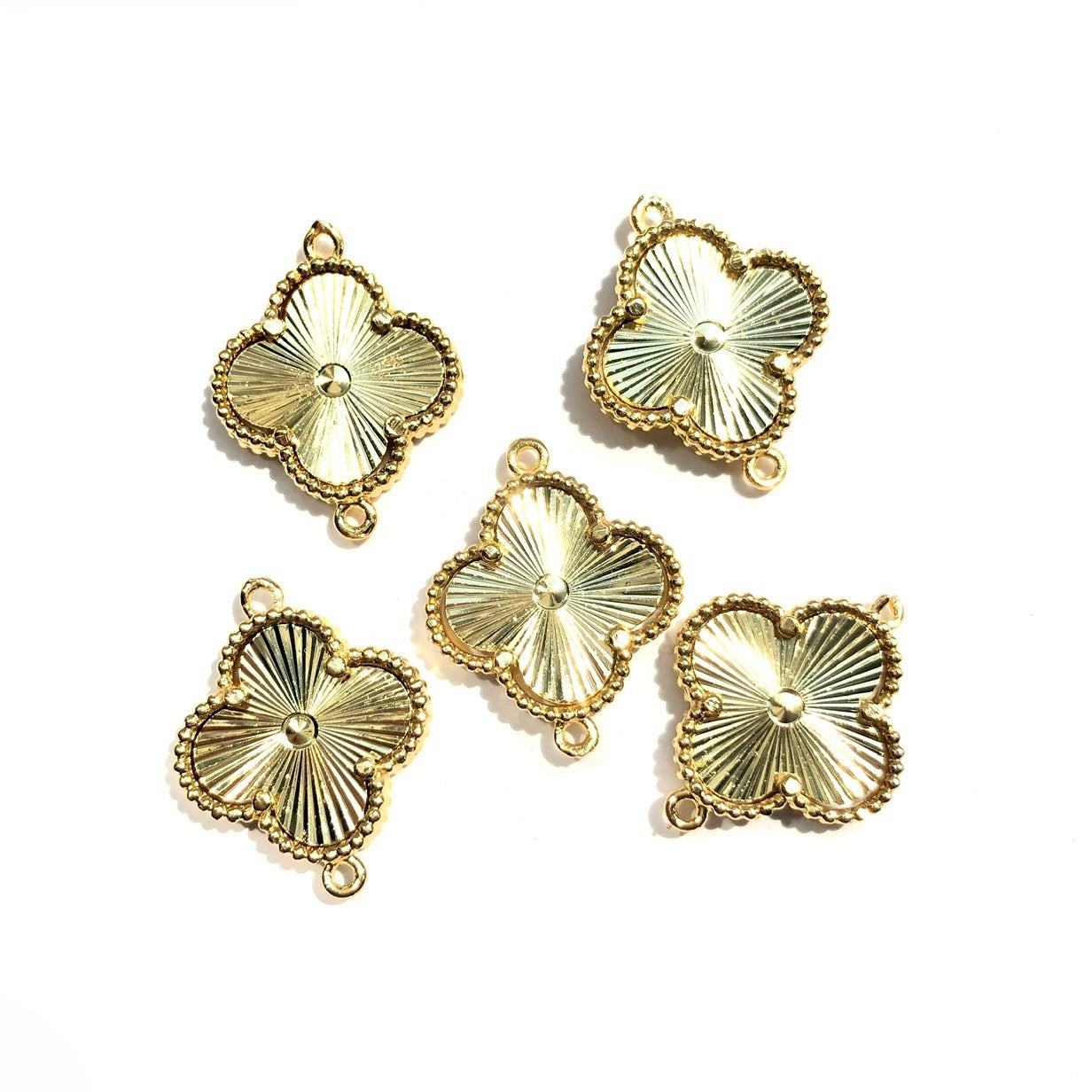 10pcs/lot Gold Silver Plated Clover Connector Gold CZ Paved Connectors New Charms Arrivals Charms Beads Beyond