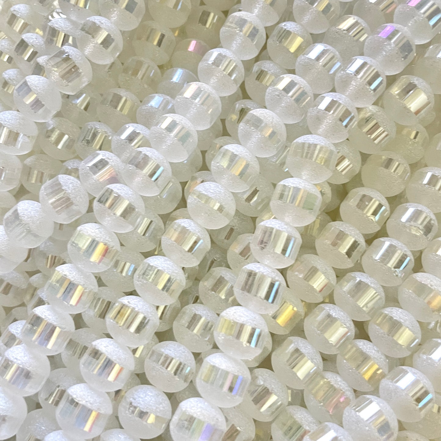 2 Strands/lot 10mm Electroplated Half Matte Round Glass Beads-White Glass Beads Round Glass Beads Charms Beads Beyond