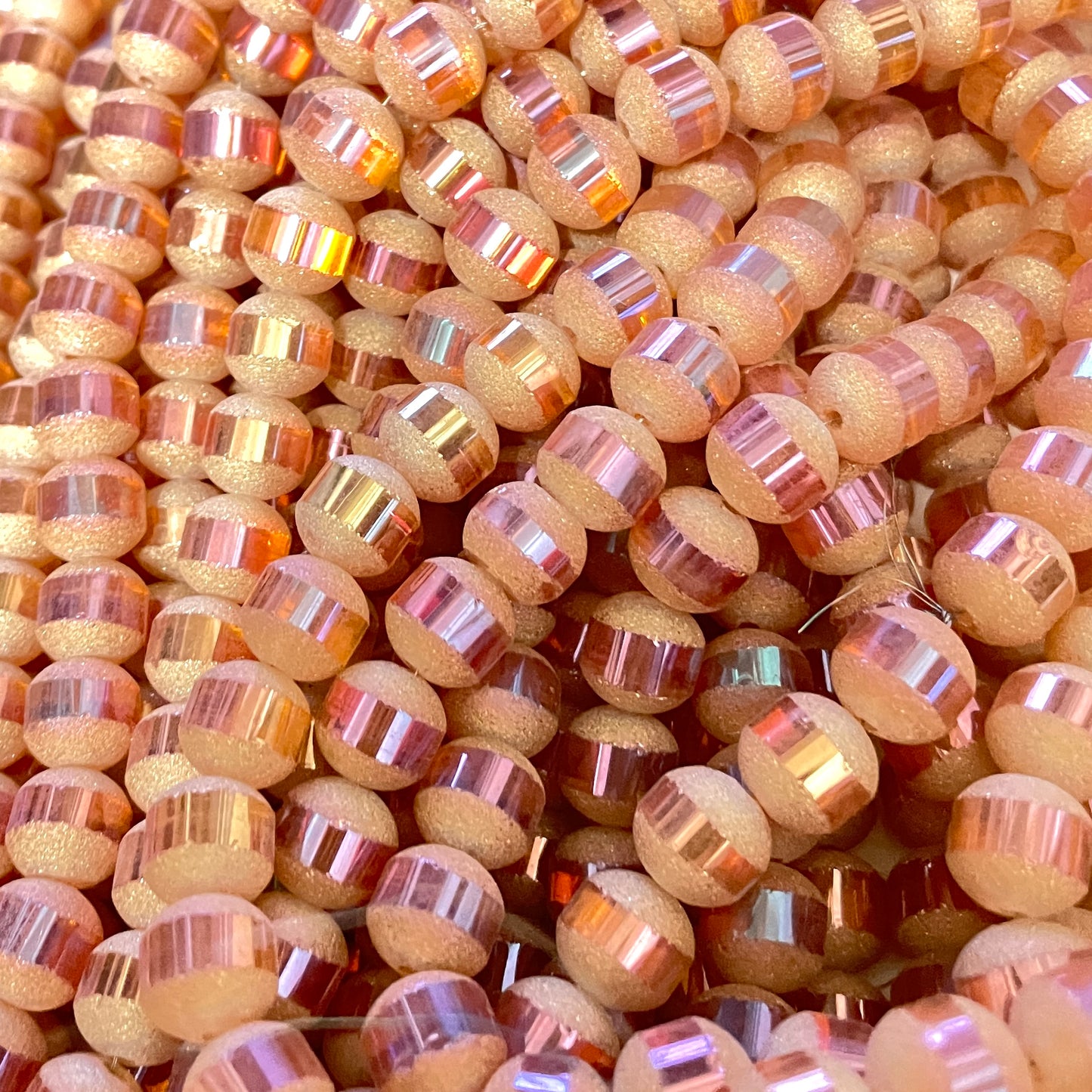 2 Strands/lot 10mm Electroplated Half Matte Round Glass Beads-Dark Champagne Glass Beads Round Glass Beads Charms Beads Beyond