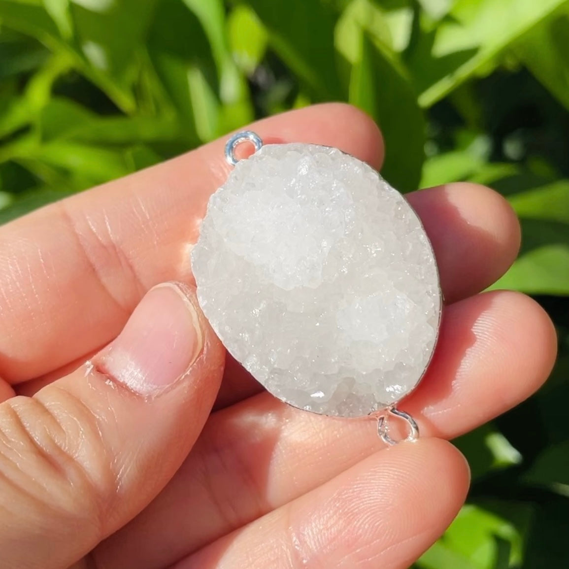 1PC Gold Silver Plated White Agate Druzy Connector Stone Connectors New Charms Arrivals Charms Beads Beyond