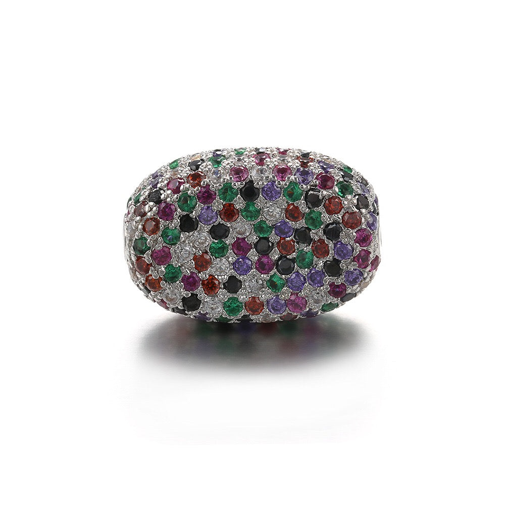 5-10pcs/lot 19*13mm Multicolor CZ Paved Oval Centerpiece Spacers Beads CZ Paved Spacers Colorful Zirconia Oval Spacers Charms Beads Beyond