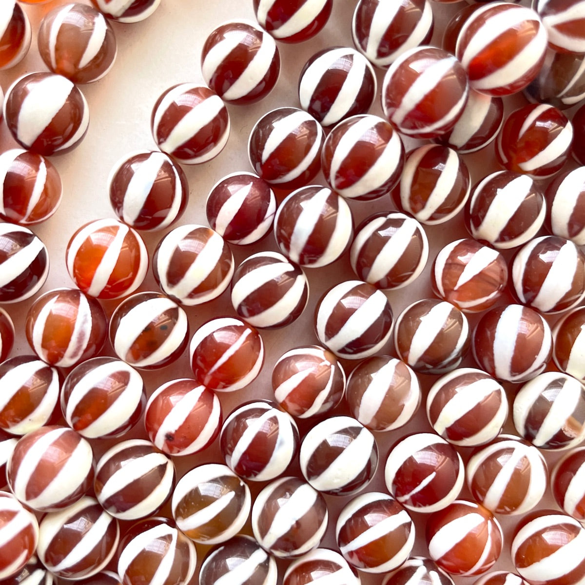 10mm Red White Tibetan Agate Round Stone Beads Stone Beads New Beads Arrivals Tibetan Beads Charms Beads Beyond