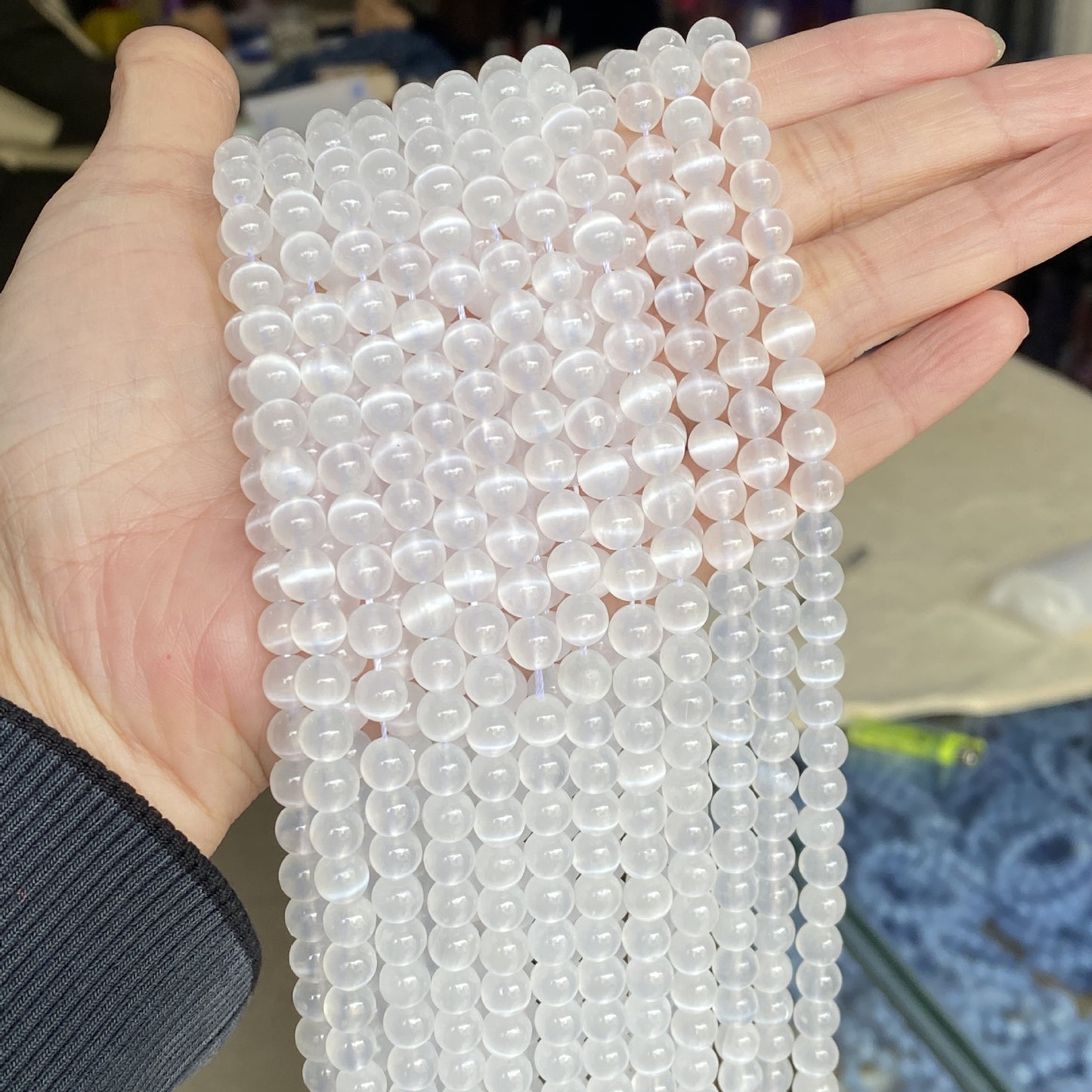 2 Strands/lot 8/10/12mm White Selenite Smooth Beads Stone Beads 12mm Stone Beads 8mm Stone Beads New Beads Arrivals Selenite Beads Charms Beads Beyond