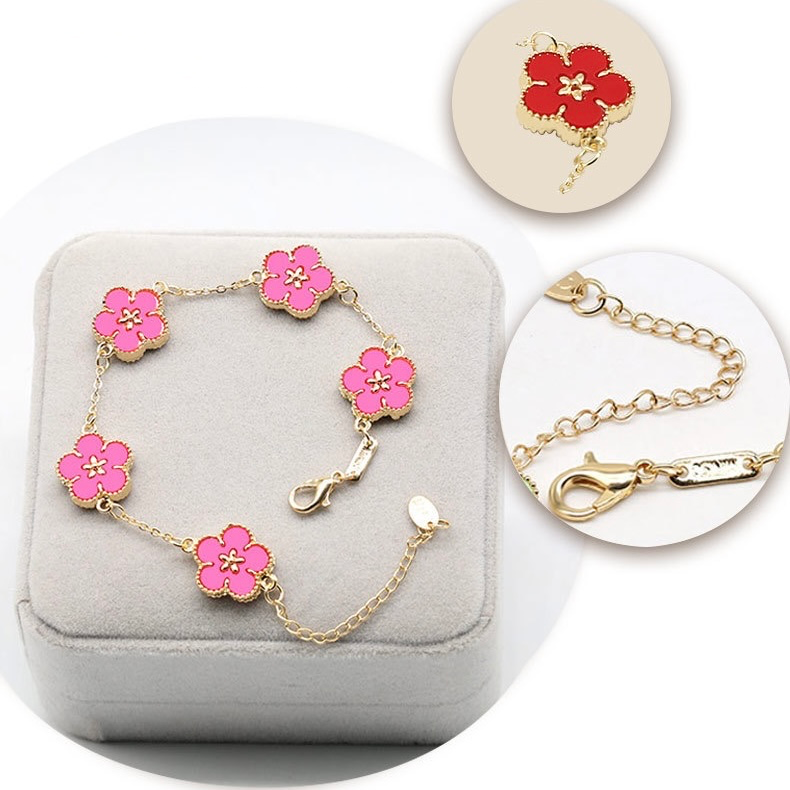 12pcs/lot Gold-Plated Colorful Flower Bracelets Women Bracelets Charms Beads Beyond