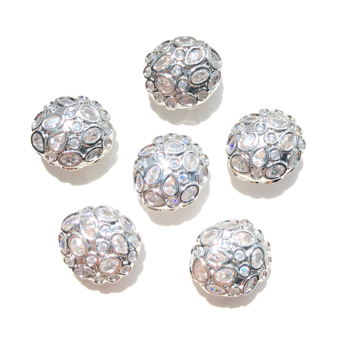 5-10pcs/lot 13*11.6mm Colorful Clear CZ Egg Beads Spacers