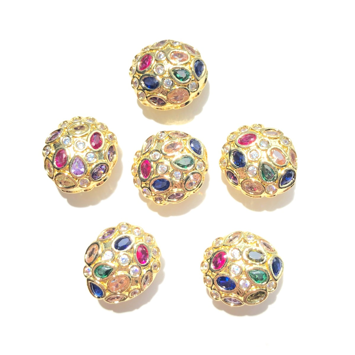 5-10pcs/lot 13*11.6mm Colorful Clear CZ Egg Beads Spacers