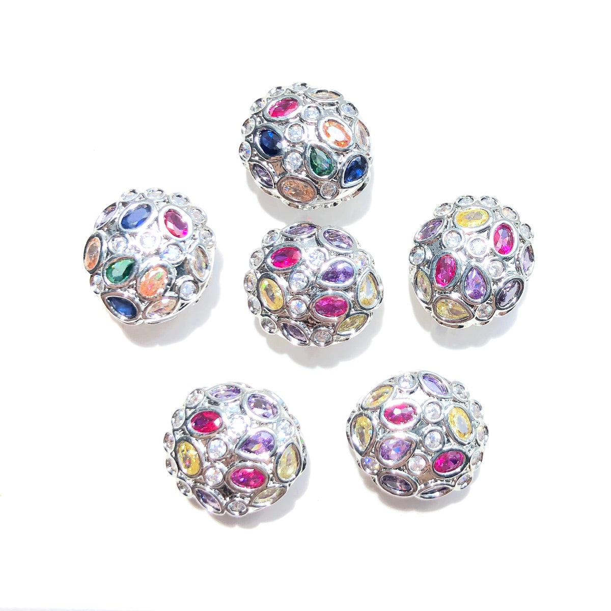 5-10pcs/lot 13*11.6mm Colorful Clear CZ Egg Beads Spacers