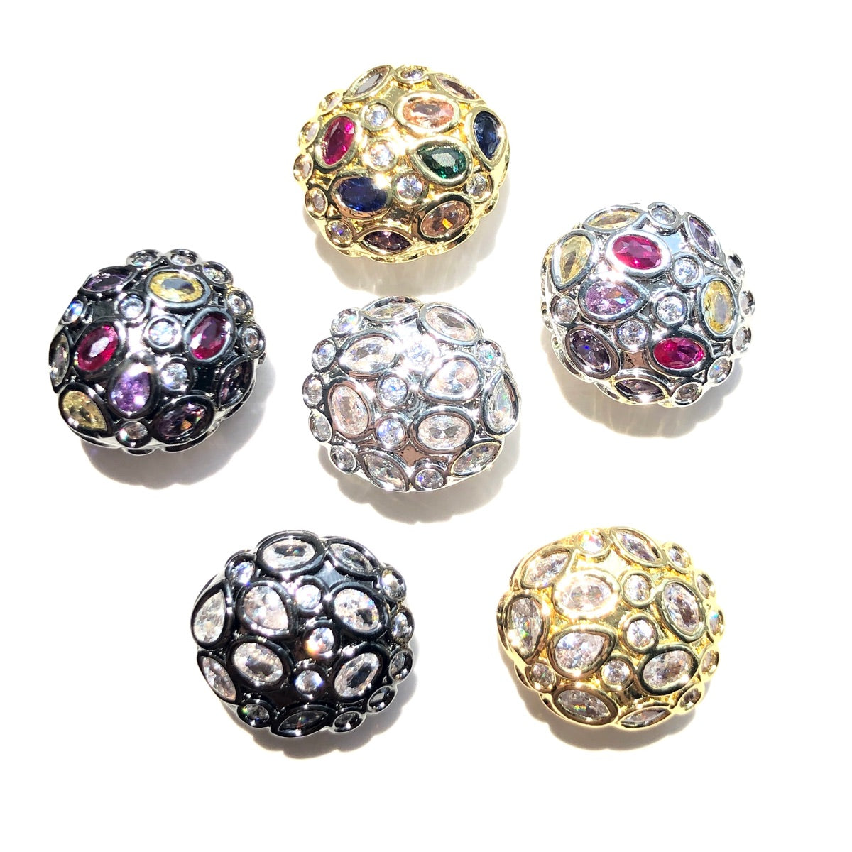 5-10pcs/lot 13*11.6mm Colorful Clear CZ Egg Beads Spacers