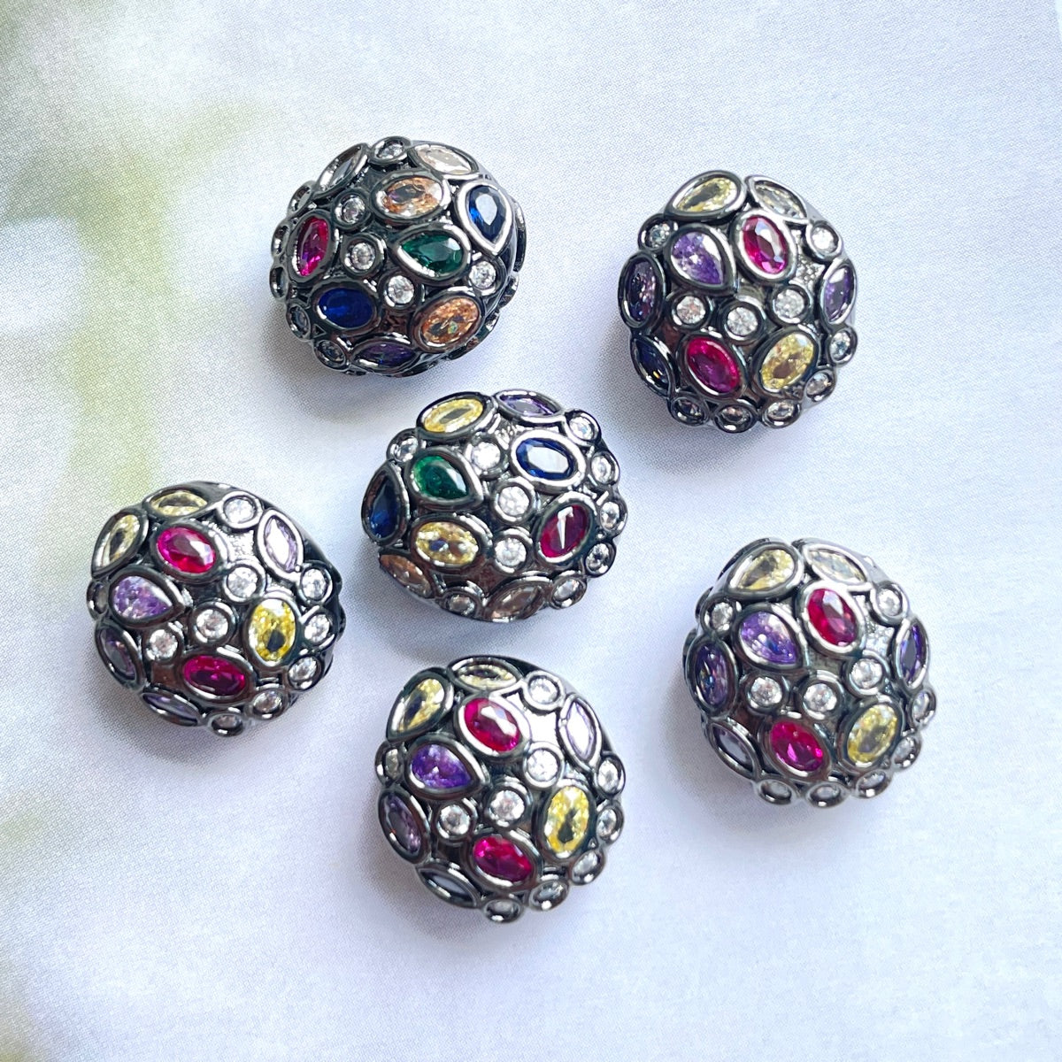 5-10pcs/lot 13*11.6mm Colorful Clear CZ Egg Beads Spacers