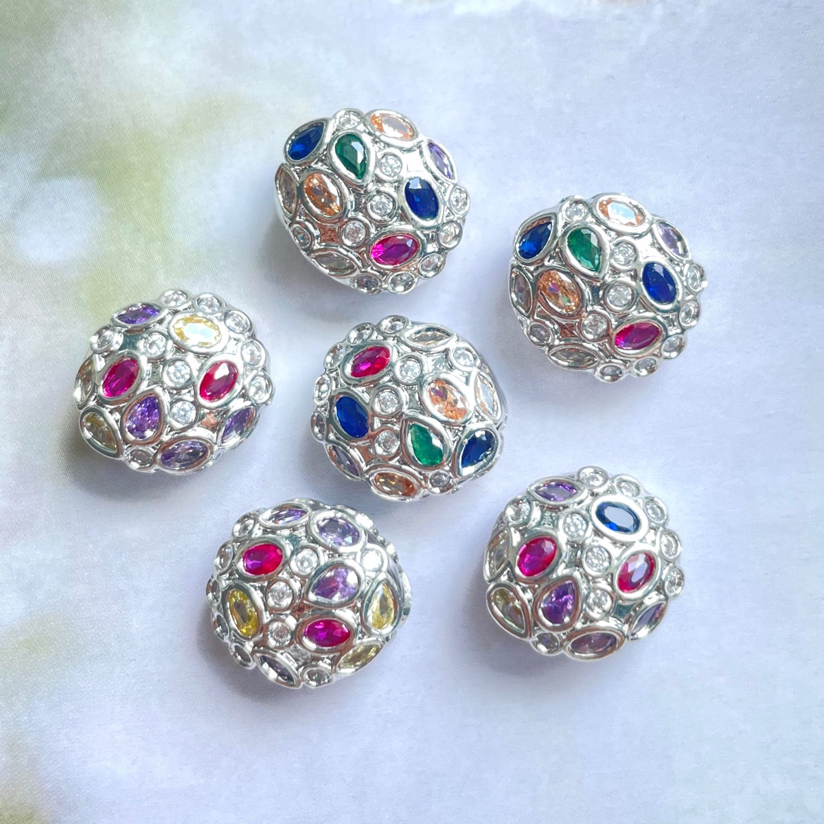 5-10pcs/lot 13*11.6mm Colorful Clear CZ Egg Beads Spacers