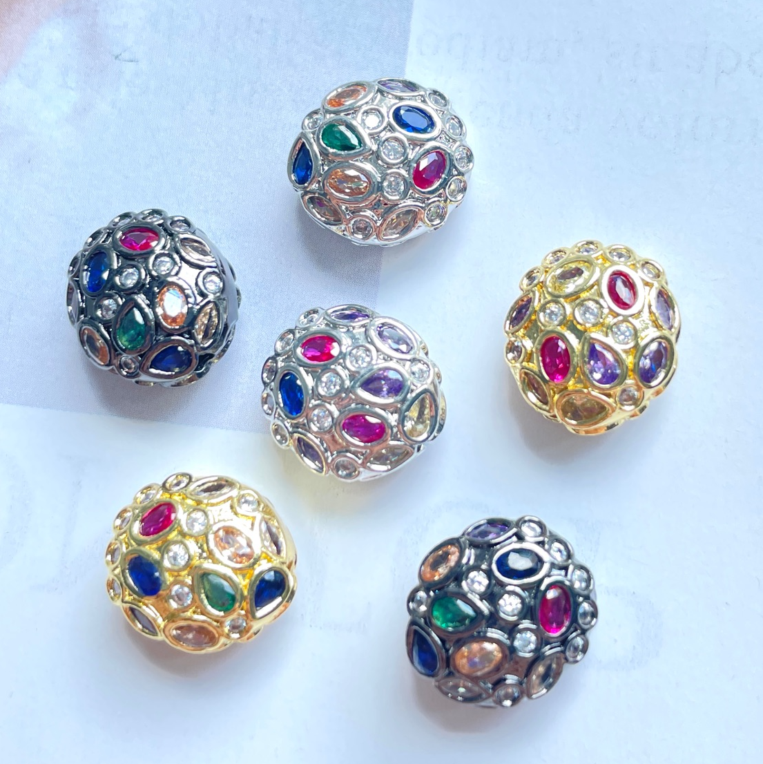 5-10pcs/lot 13*11.6mm Colorful Clear CZ Egg Beads Spacers