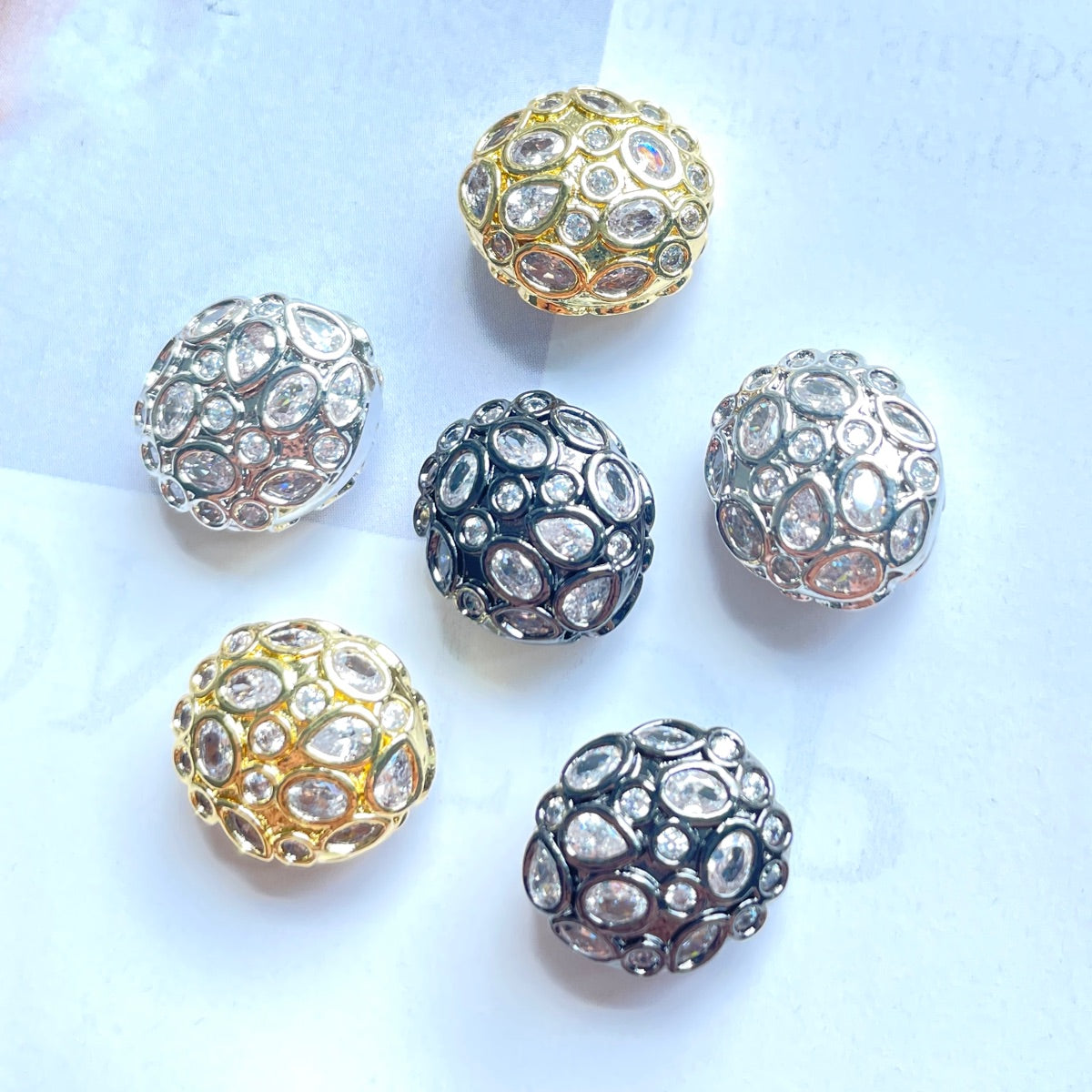 5-10pcs/lot 13*11.6mm Colorful Clear CZ Egg Beads Spacers