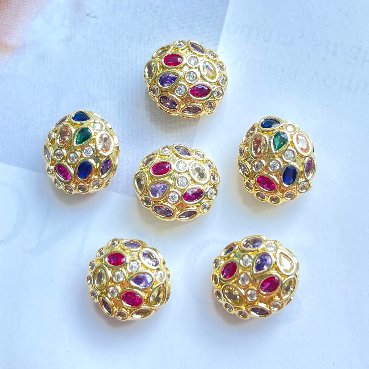 5-10pcs/lot 13*11.6mm Colorful Clear CZ Egg Beads Spacers