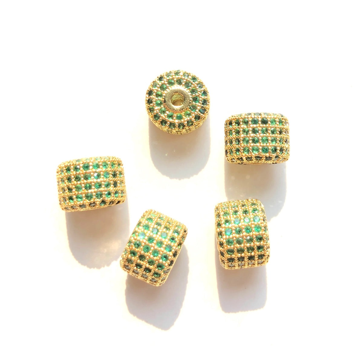10-20pcs/lot 9.6*7.4mm Colorful CZ Paved Wheel Spacers