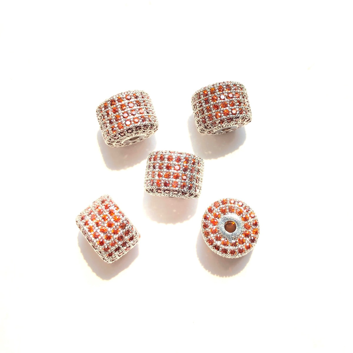 10-20pcs/lot 9.6*7.4mm Colorful CZ Paved Wheel Spacers
