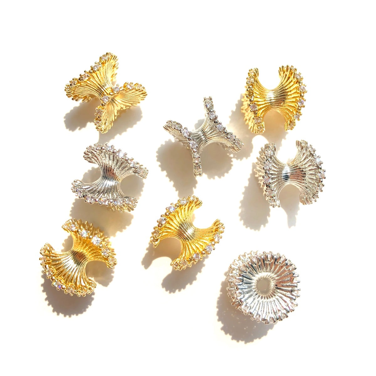 10-20-50pcs/lot 10*10mm, 12*13mm CZ Paved Hour Glass Spacers