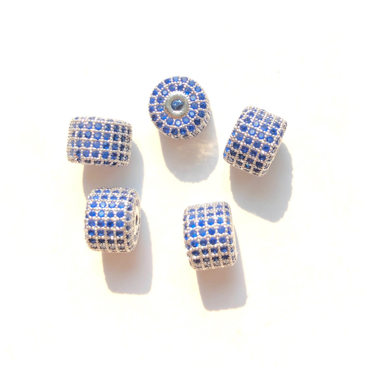 10-20pcs/lot 9.6*7.4mm Colorful CZ Paved Wheel Spacers
