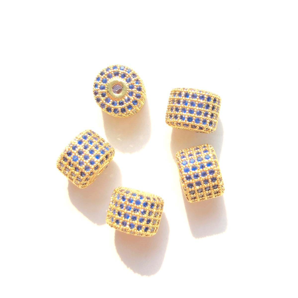 10-20pcs/lot 9.6*7.4mm Colorful CZ Paved Wheel Spacers