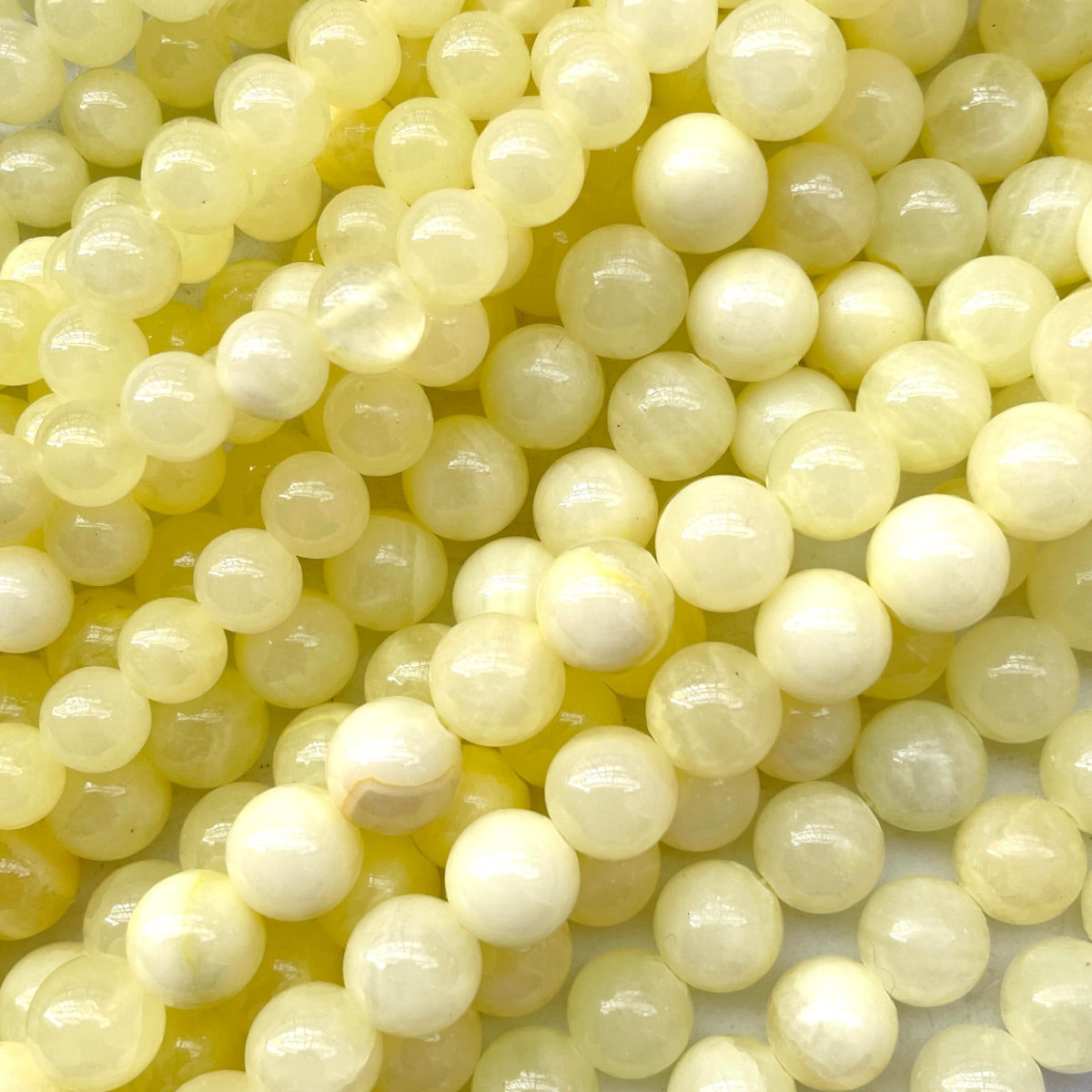 2 Strands/lot 8/10mm Light Yellow Chalcedony Jade Round Stone Beads Stone Beads 8mm Stone Beads New Beads Arrivals Round Jade Beads Charms Beads Beyond