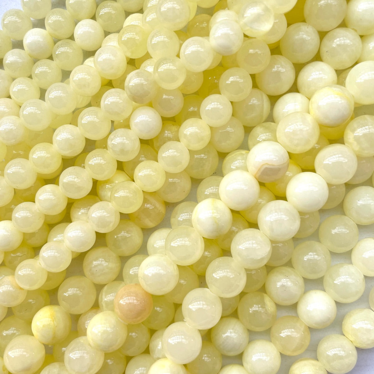 2 Strands/lot 8/10mm Light Yellow Chalcedony Jade Round Stone Beads Stone Beads 8mm Stone Beads New Beads Arrivals Round Jade Beads Charms Beads Beyond