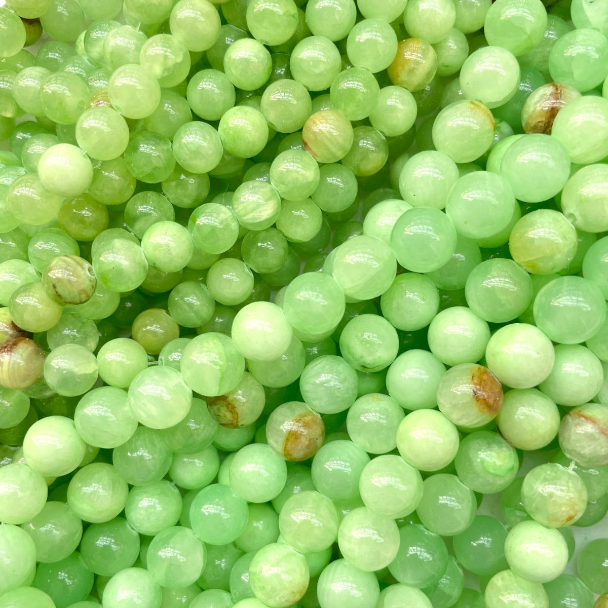 2 Strands/lot 8/10mm Light Green Chalcedony Jade Round Stone Beads Stone Beads 8mm Stone Beads New Beads Arrivals Round Jade Beads Charms Beads Beyond