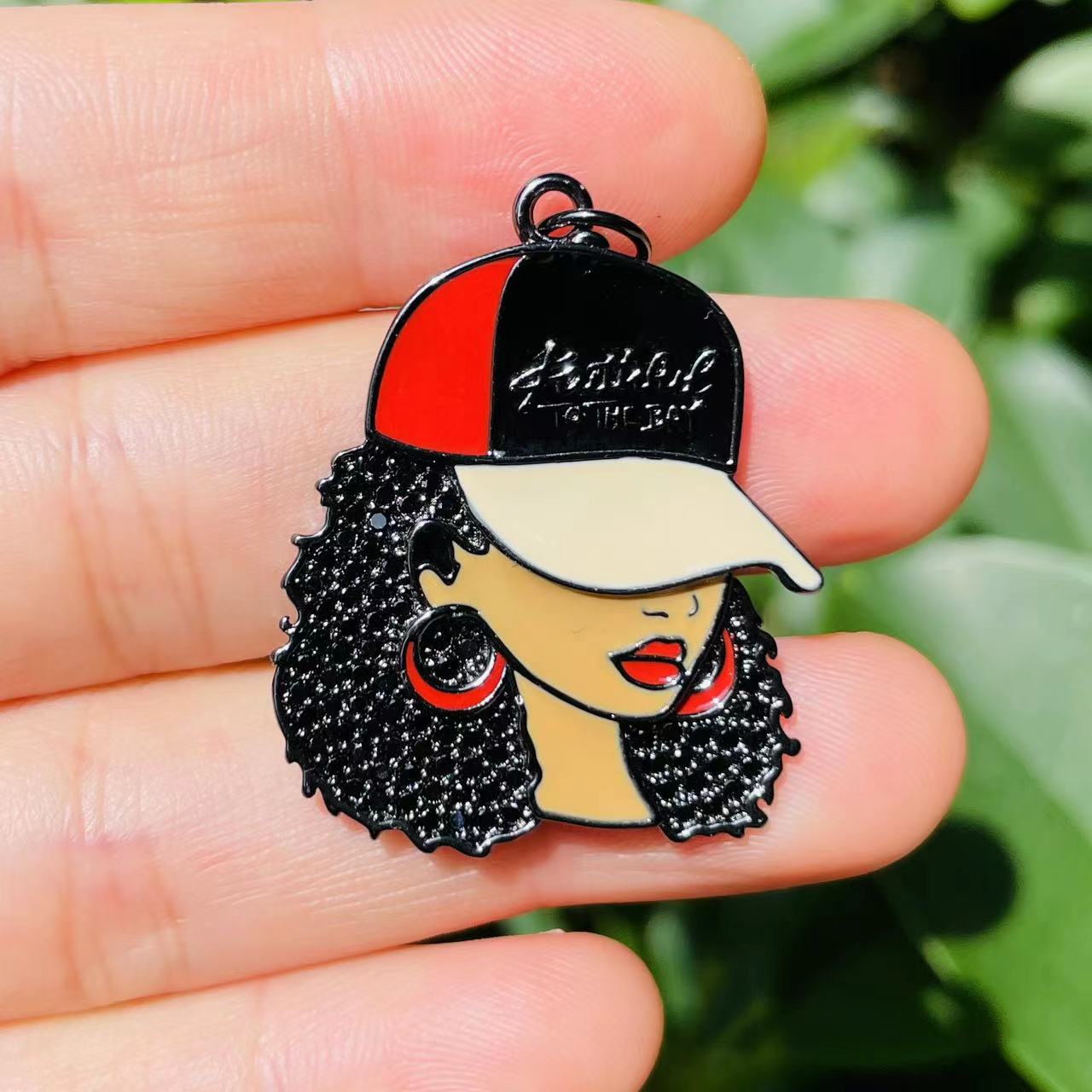 10pcs/lot CZ Paved Faithful to The Bay San Francisco 49ERs Afro Black Girl Charms CZ Paved Charms Afro Girl/Queen Charms American Football Sports New Charms Arrivals Charms Beads Beyond