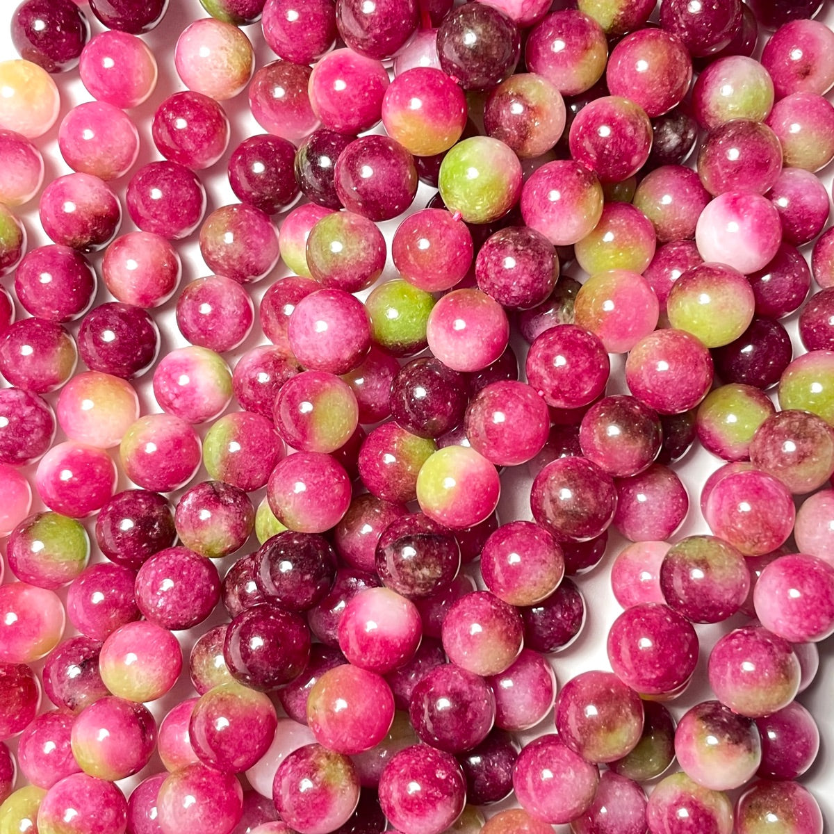 2 Strands/lot 10mm Multicolor Quartz Round Stone Beads Pink Green Watermelon Tourmaline Stone Beads New Beads Arrivals Other Stone Beads Charms Beads Beyond