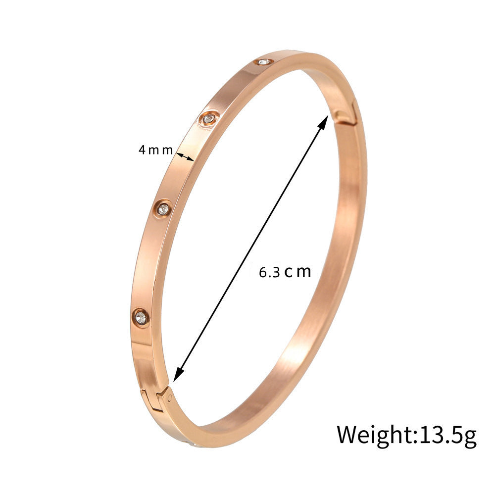 5pcs/lot Stainless Steel Bangle for Women & Men 4mm Rose Gold Women & Men Bracelets On Sale Charms Beads Beyond