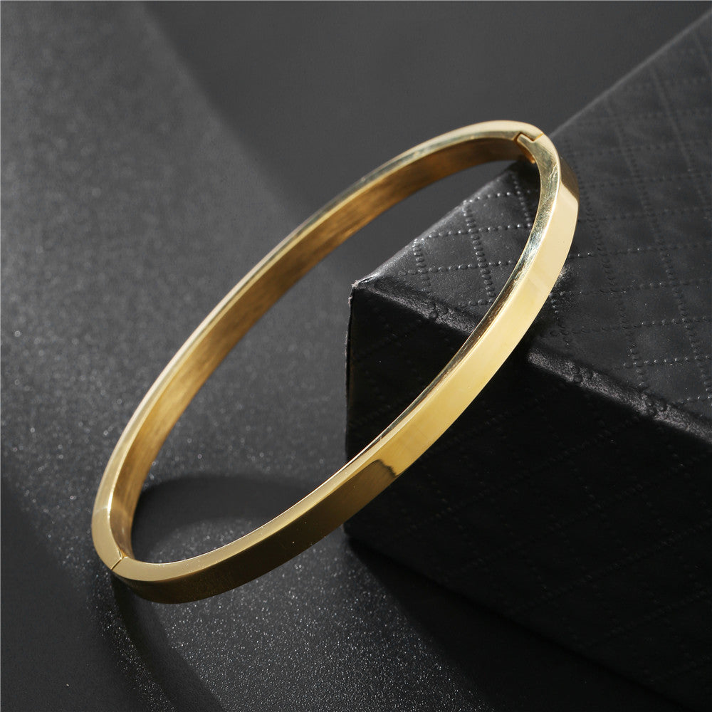 5pcs/lot 4/6/8mm Stainless Steel Bangle for Women & Men 4mm Gold Women & Men Bracelets On Sale Charms Beads Beyond