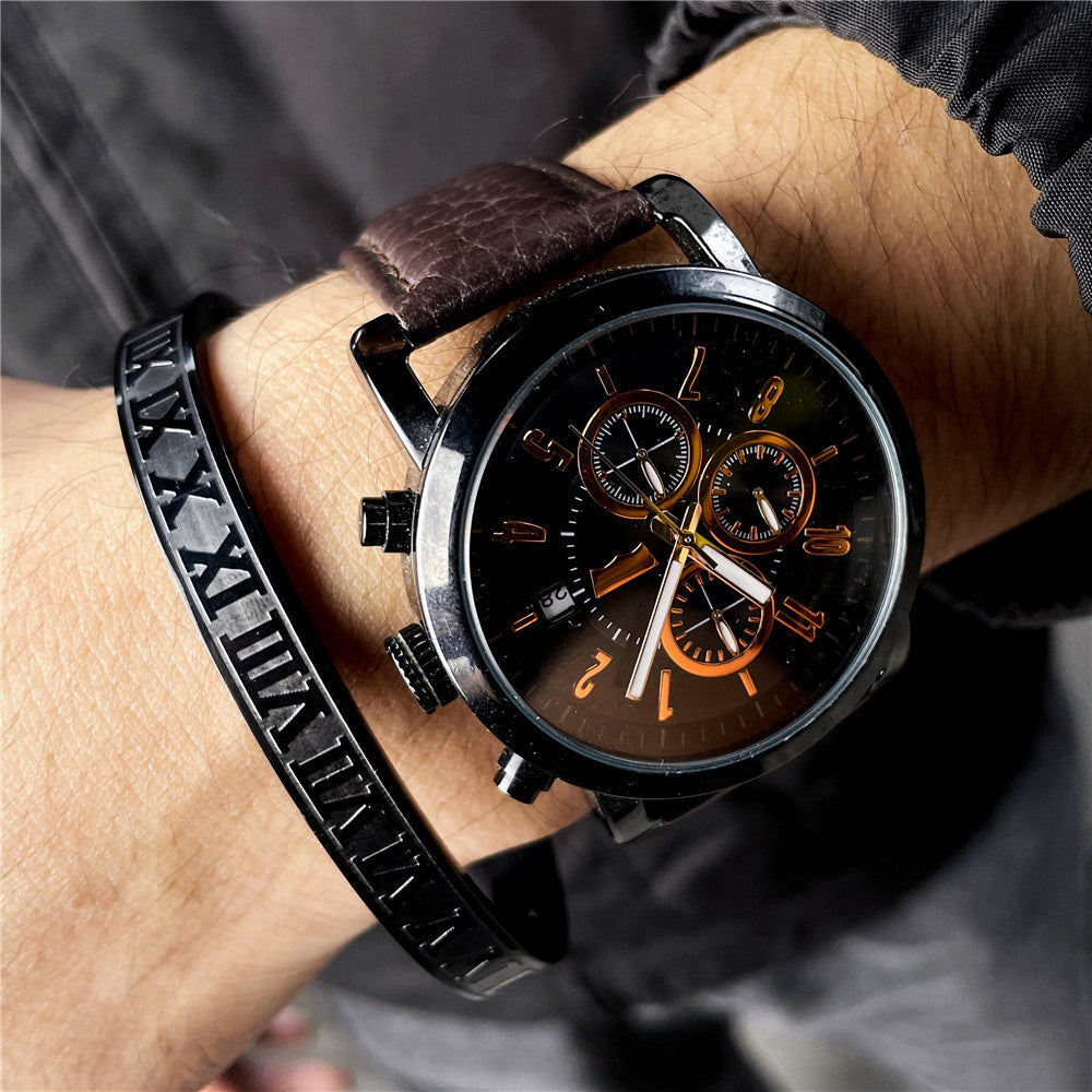 5pcs/lot Roman Numeral Stainless Steel Bangle for Men & Women Men Bracelets On Sale Charms Beads Beyond