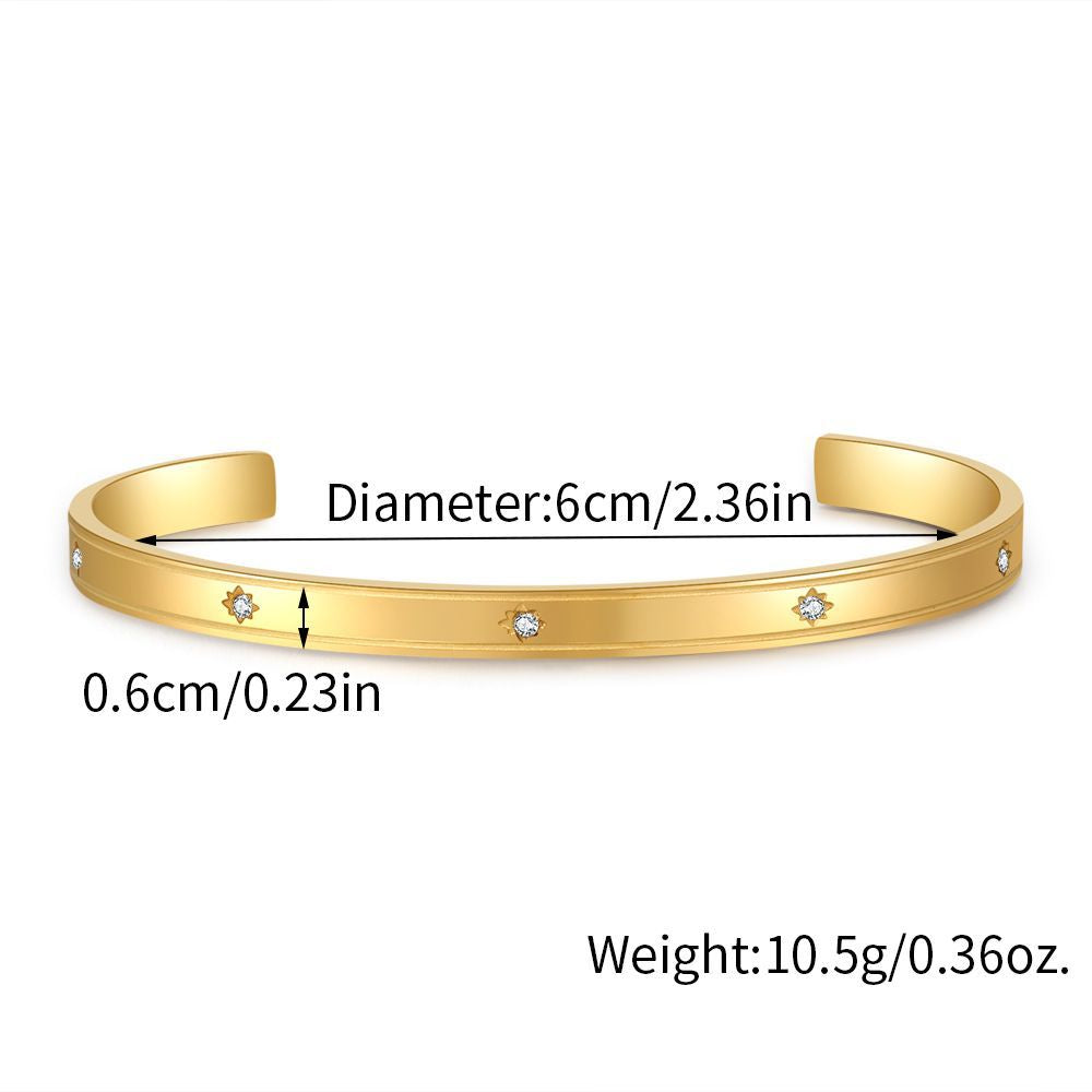 5pcs/lot Star Stainless Steel Open Bangle for Women Women Bangles Charms Beads Beyond