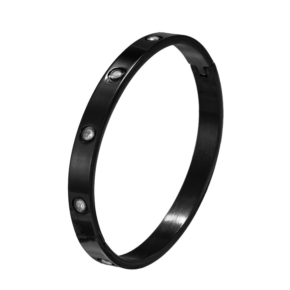 5pcs/lot Stainless Steel Bangle for Women & Men 6mm Black Women & Men Bracelets On Sale Charms Beads Beyond