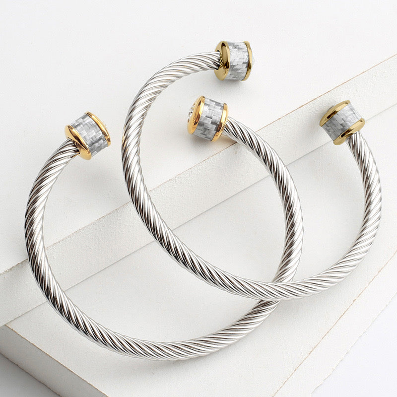 5pcs/lot Stainless Steel Open Bangle for Women & Men Style 13 Women Bracelets Women Bangles Charms Beads Beyond