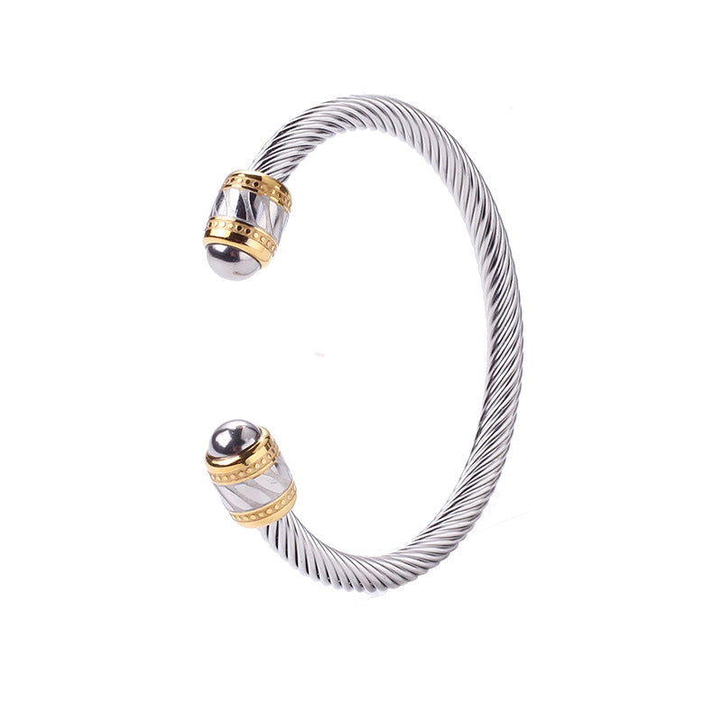 5pcs/lot Stainless Steel Open Bangle for Women Color 1 Women Bracelets Charms Beads Beyond
