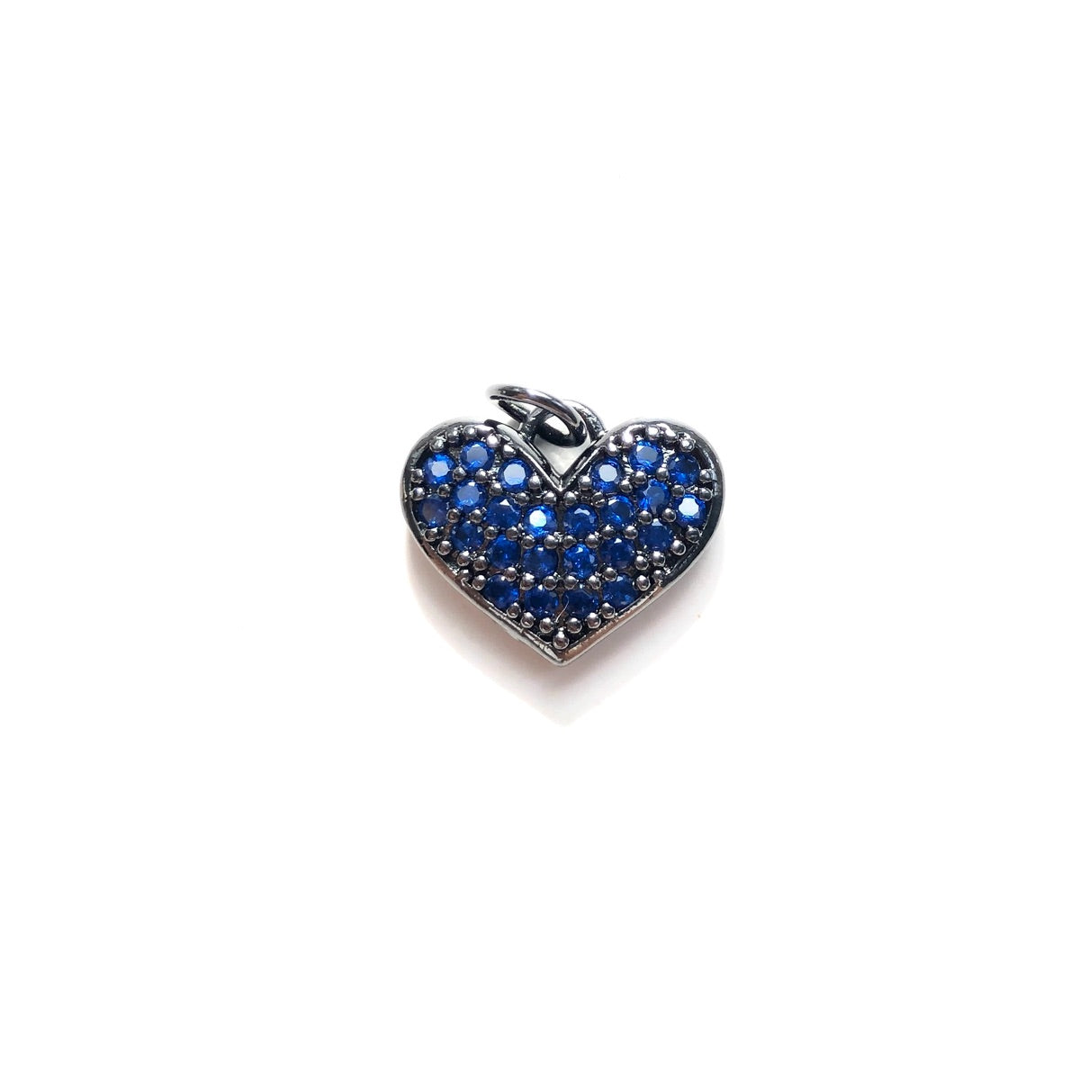 10pcs/lot 15*12mm Small Size Fuchsia CZ Pave Heart Charms