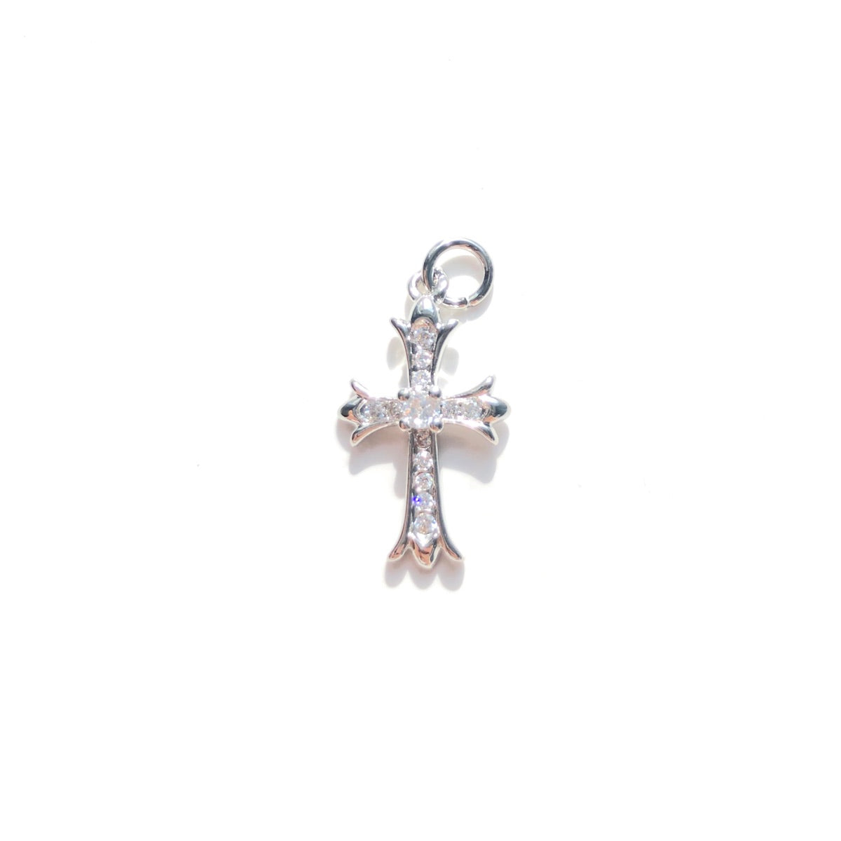 10pcs/lot 20.5*12mm CZ Paved Cross Charms
