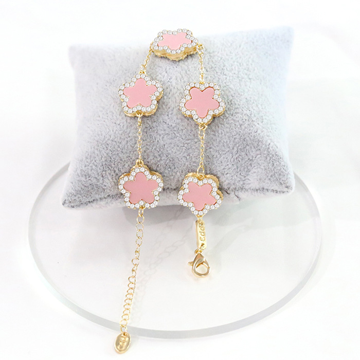 12pcs/lot Bling Rhinestone Pave Colorful Flower Bracelets Women Bracelets Charms Beads Beyond