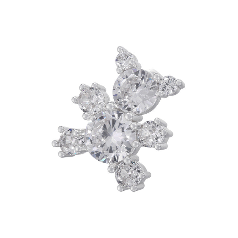10pcs/lot Pearl Pave Gold Silver Cute Bear Charms Style 3 Silver CZ Paved Charms Animals & Insects Charms Beads Beyond