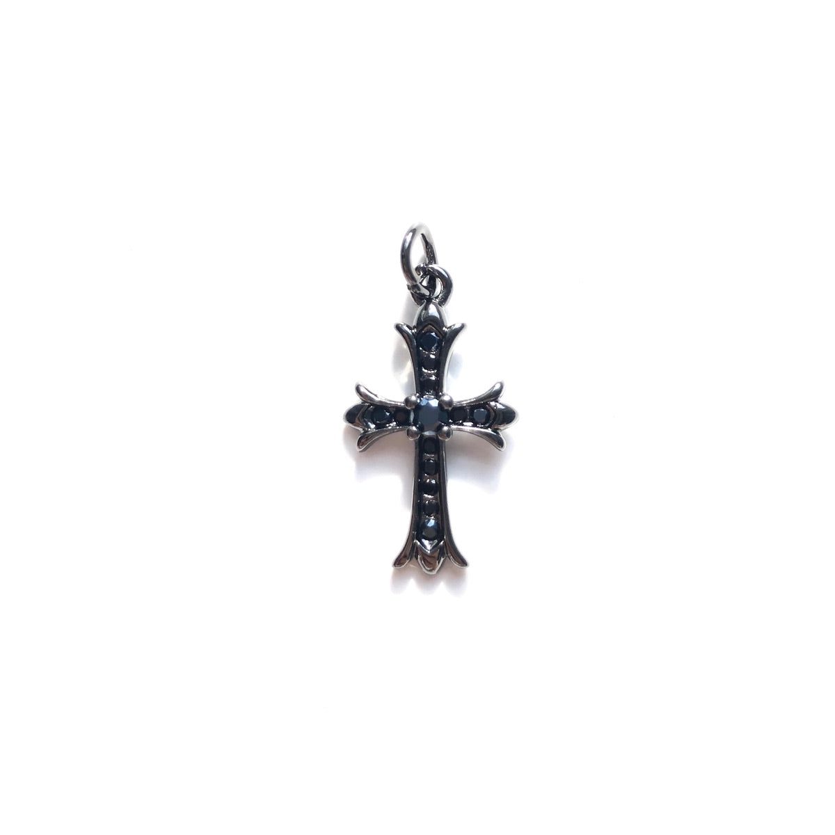 10pcs/lot 20.5*12mm CZ Paved Cross Charms