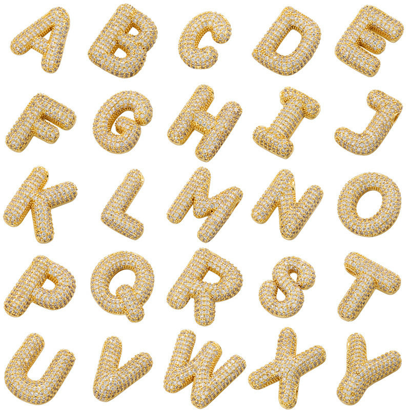10-26pcs/lot CZ Paved Initial Letter Alphabet Charms-Gold, Silver CZ Paved Charms Initials & Numbers New Charms Arrivals Charms Beads Beyond