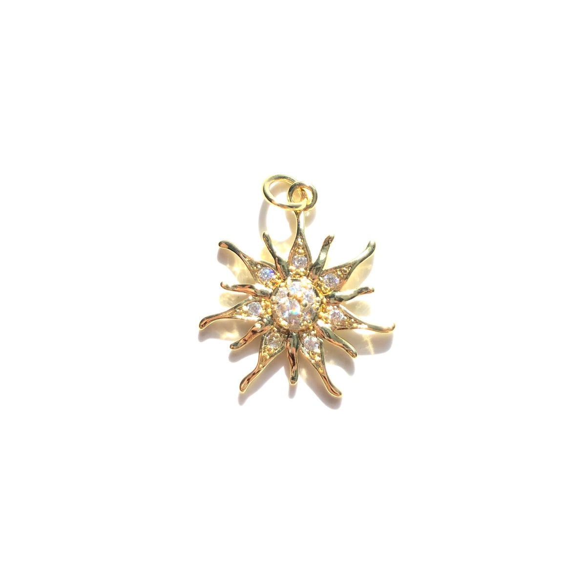 10pcs/lot CZ Paved Moon and Sun Charms