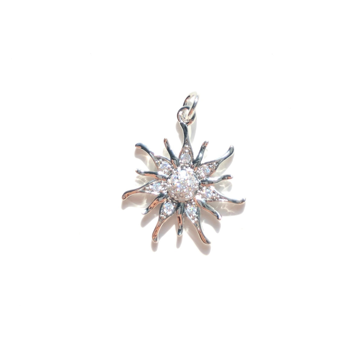 10pcs/lot CZ Paved Moon and Sun Charms