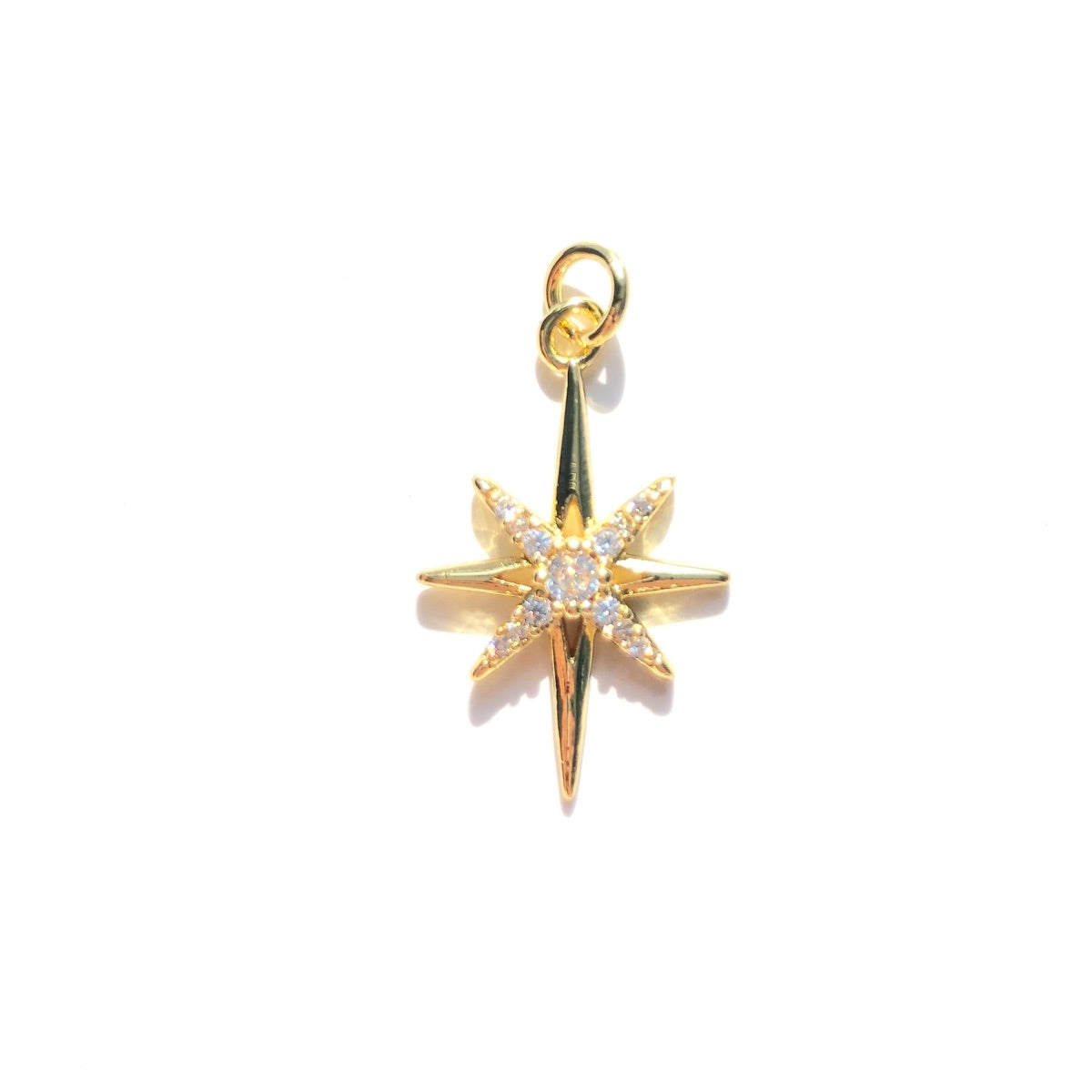 10pcs/lot 24*15mm CZ Paved North Star Charms