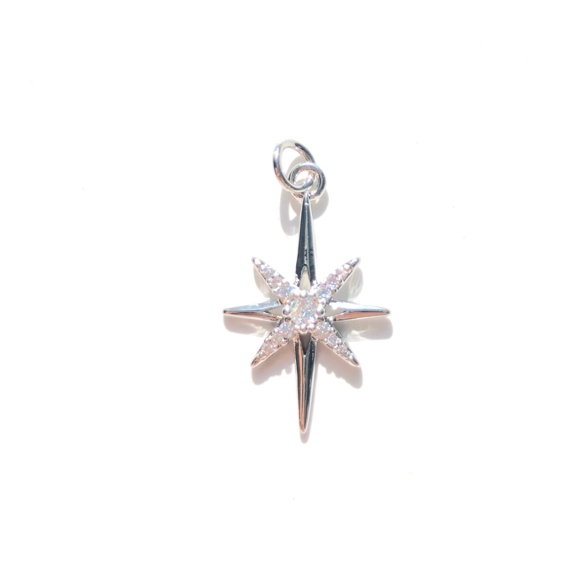 10pcs/lot 24*15mm CZ Paved North Star Charms