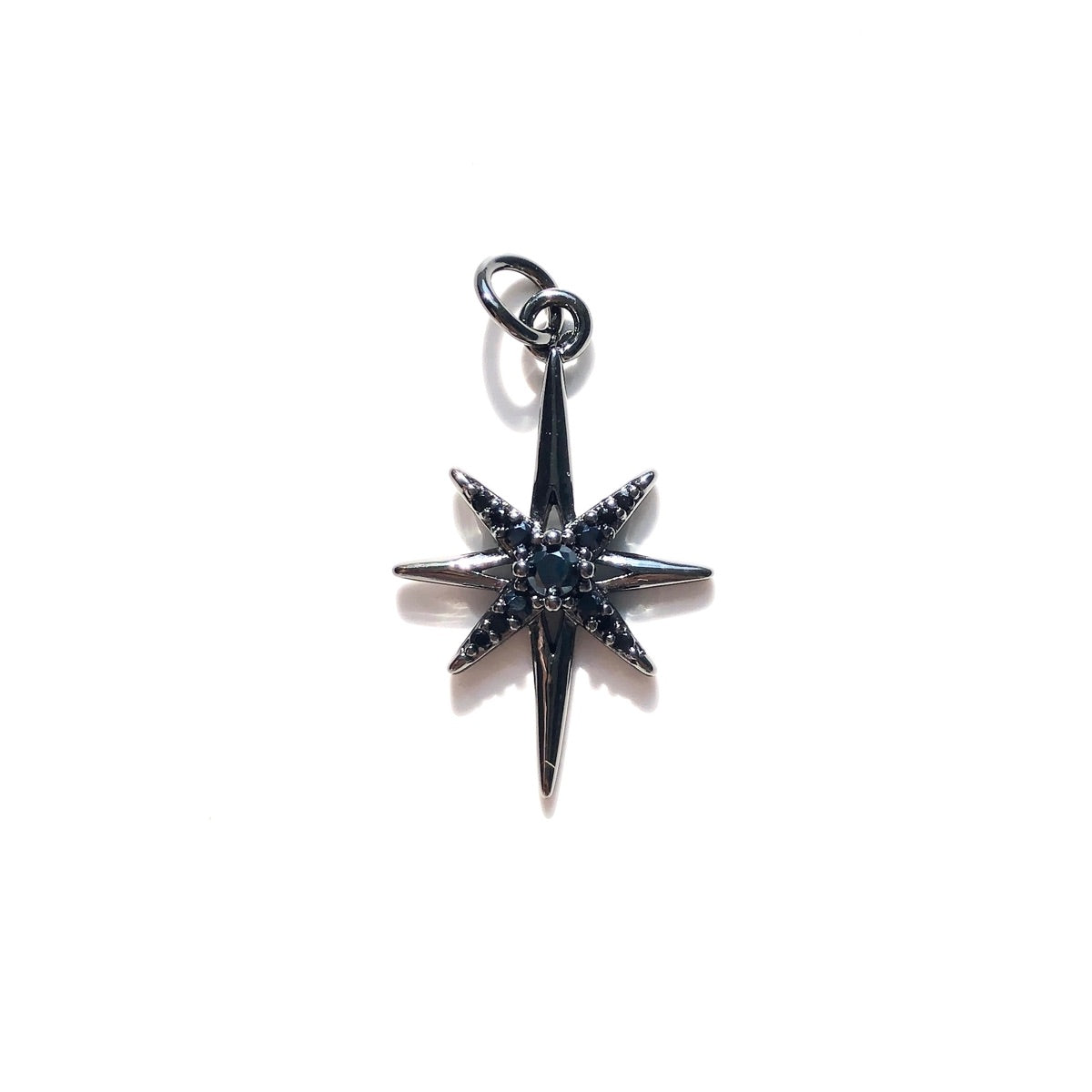 10pcs/lot 24*15mm CZ Paved North Star Charms