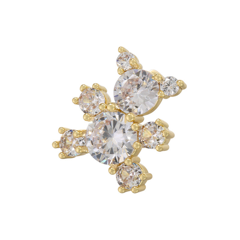 10pcs/lot Pearl Pave Gold Silver Cute Bear Charms Style 3 Gold CZ Paved Charms Animals & Insects Charms Beads Beyond